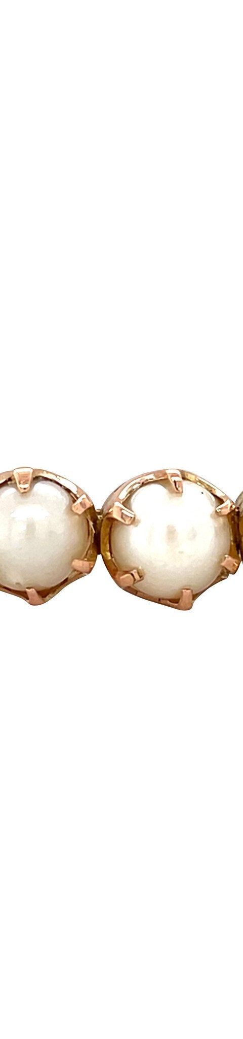 Vintage 14K Rose Gold Bracelet with Pearl